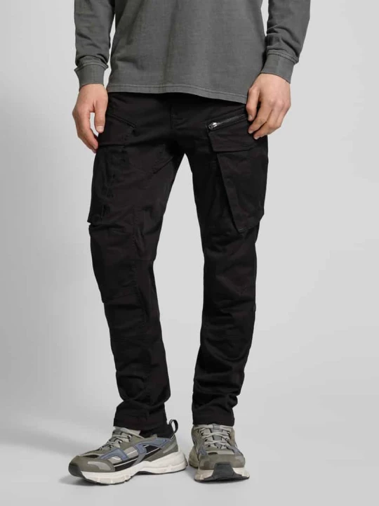 Zdjęcie produktu Spodnie cargo o kroju regular tapered fit z kieszenią zapinaną na zamek błyskawiczny G-Star Raw Czarny