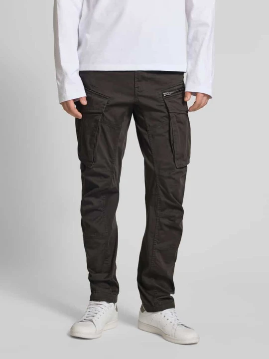 Zdjęcie produktu Spodnie cargo o kroju regular tapered fit z kieszenią zapinaną na zamek błyskawiczny G-Star Raw Antracytowy