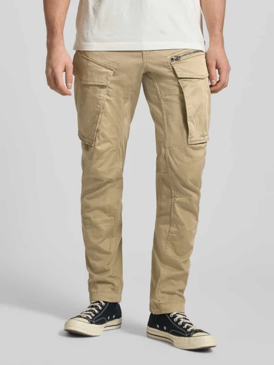 Zdjęcie produktu Spodnie cargo o kroju regular tapered fit z kieszenią zapinaną na zamek błyskawiczny G-Star Raw Beżowy