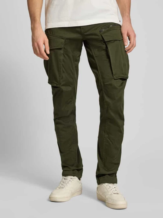 Zdjęcie produktu Spodnie cargo o kroju regular tapered fit z kieszenią zapinaną na zamek błyskawiczny G-Star Raw Oliwkowy