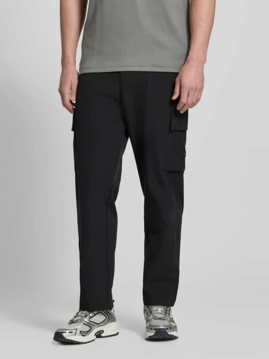 Zdjęcie produktu Spodnie cargo o kroju relaxed fit z szlufkami na pasek model 'SRACKY' Boss Czarny