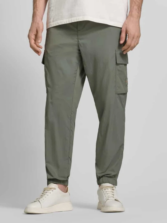 Zdjęcie produktu Spodnie cargo o kroju relaxed fit z tunelem Model 'STRACKY' Boss Khaki