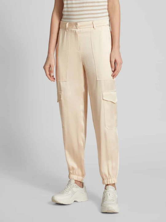 Zdjęcie produktu Spodnie cargo o kroju slim fit z ozdobnymi szwami model ‘KARO’ CAMBIO Piaskowy