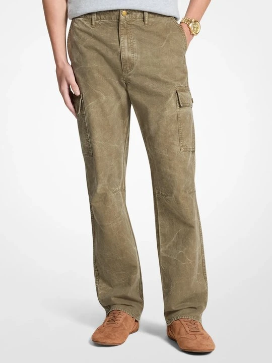 Zdjęcie produktu Spodnie cargo z barwionego denimu Michael Kors SAFARI GREEN (Zielony)