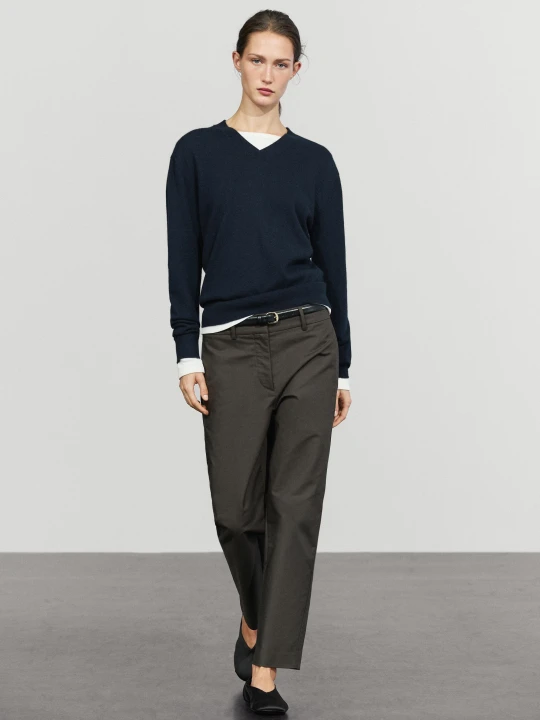 Zdjęcie produktu Spodnie Carrot Fit Ze 100% Bawełny - Szarobrązowy - Massimo Dutti - Female