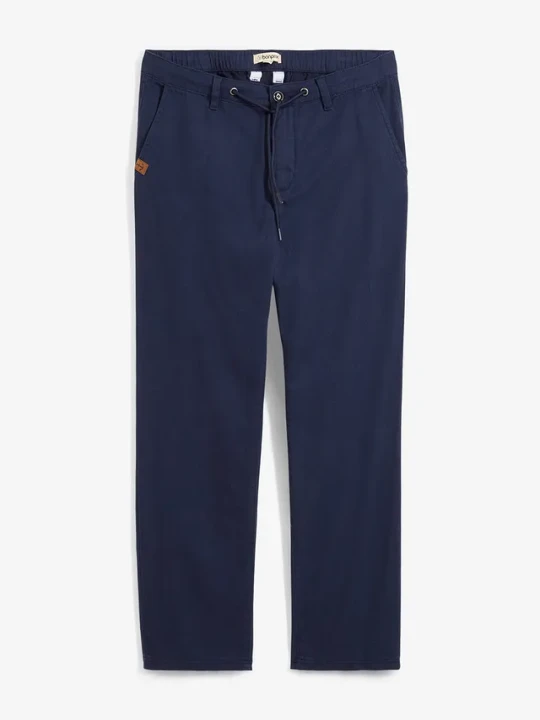 Zdjęcie produktu Spodnie chino Relaxed Fit z czystej bawełny, Straight BonPrix niebieski