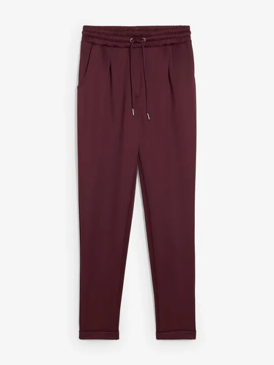Zdjęcie produktu Spodnie chino z materiału scuba BonPrix czerwony