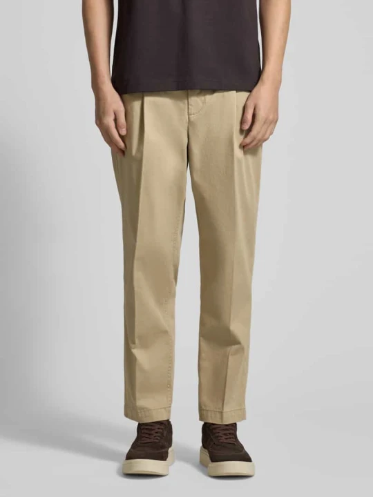 Zdjęcie produktu Spodnie chino z mieszanki bawełny, krój regular fit, model 'TAAMIR PLEATED' ARMEDANGELS Piaskowy