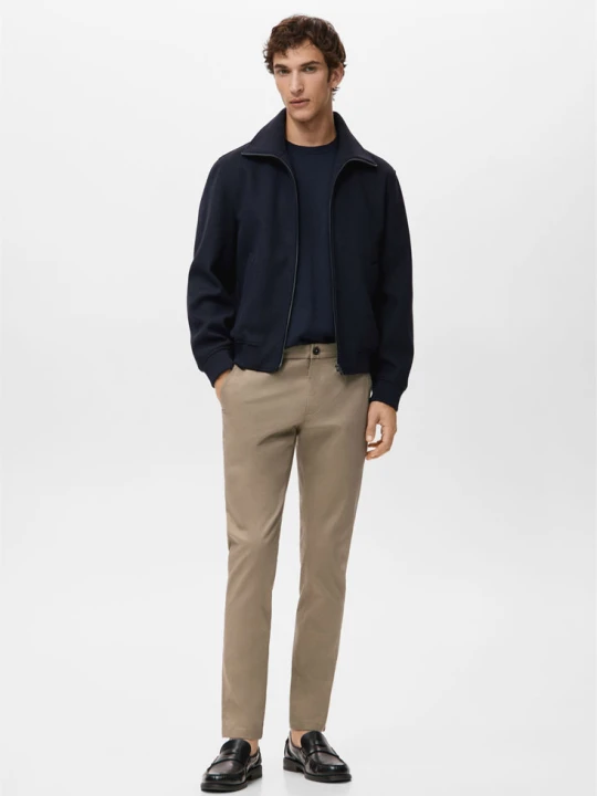 Zdjęcie produktu Spodnie chinosy Barna slim fit z diagonalu piaskowy - Mężczyzna - MANGO MAN