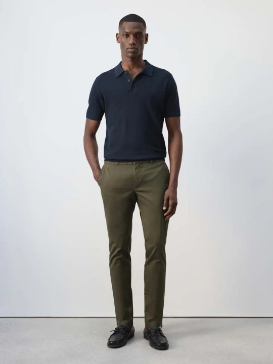 Zdjęcie produktu Spodnie chinosy Barna slim fit z diagonalu beżowy - Mężczyzna - MANGO MAN