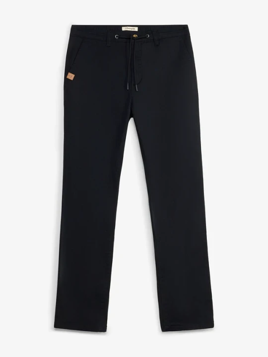 Zdjęcie produktu Spodnie chinosy, classic fit, ze stretchem i szeroką nogawką, straight BonPrix czarny