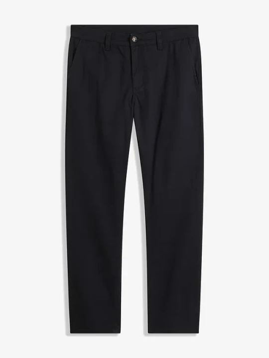 Zdjęcie produktu Spodnie chinosy relaxed fit ze stretchem, z bawełny organicznej, straight BonPrix czarny