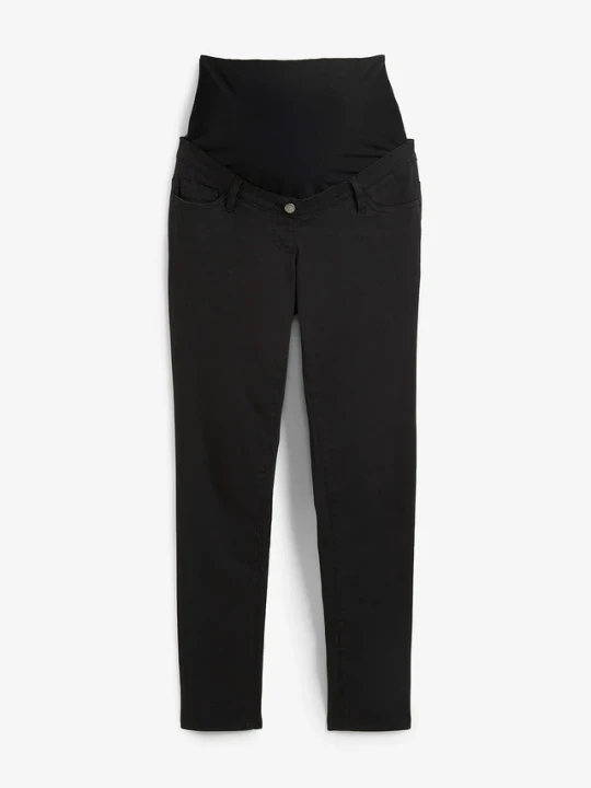 Zdjęcie produktu Spodnie ciążowe ze stretchem, slim fit BonPrix czarny