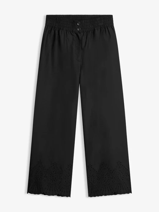 Zdjęcie produktu Spodnie culotte z czystej bawełny BonPrix czarny