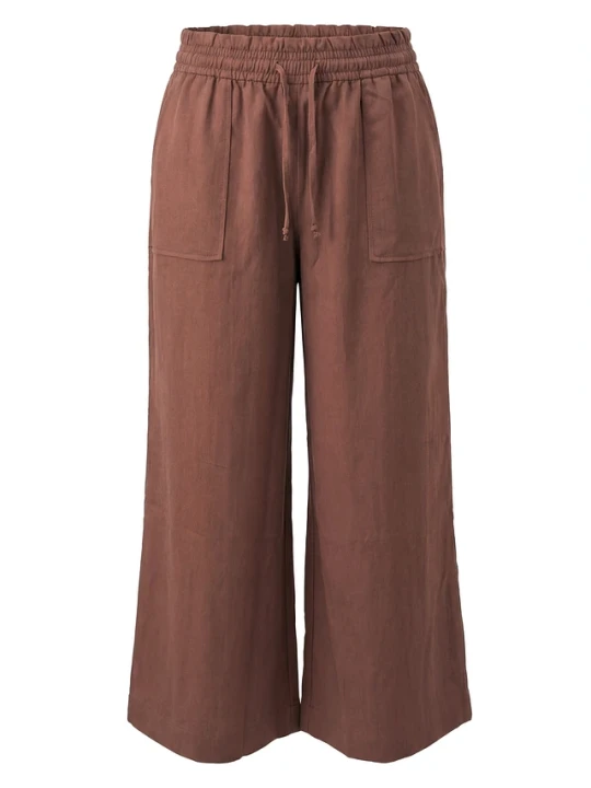 Zdjęcie produktu Spodnie culotte z lejącej mieszanki lyocellu BonPrix brązowy