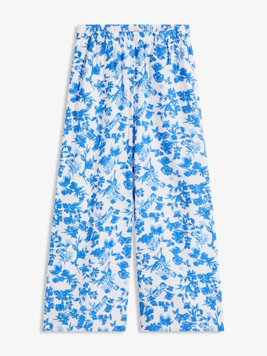 Zdjęcie produktu Spodnie culotte z lejącej mieszanki wiskozy BonPrix biały