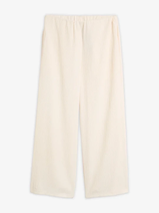Zdjęcie produktu Spodnie culotte z materiału ze strukturą BonPrix biały