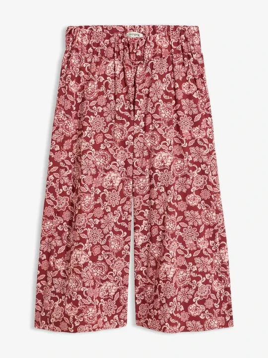 Zdjęcie produktu Spodnie culotte z przyjemnej w dotyku popeliny BonPrix czerwony