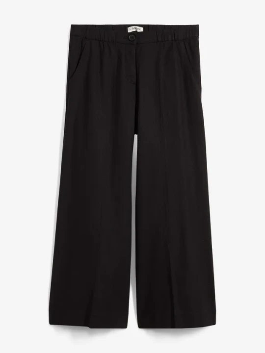 Zdjęcie produktu Spodnie culotte z z elastyczną gumką w talii z mieszanki wiskozy BonPrix czarny