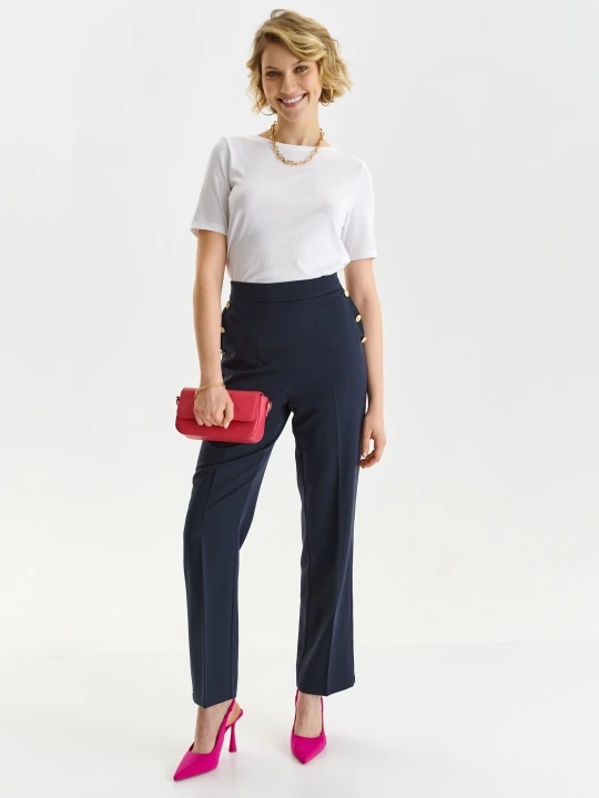 Zdjęcie produktu Spodnie damskie granatowe - SSP4242GR spodnie 7/8 - TOP SECRET - Odzieżowy sklep internetowy TOP SECRET