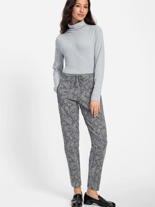 Zdjęcie produktu Spodnie damskie Lisa Straight z wężowym wzorem - Smart Simplicity Olsen
