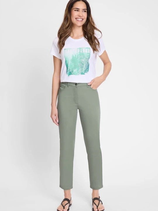 Zdjęcie produktu Spodnie damskie Mona Slim khaki - Urban Jungle Olsen