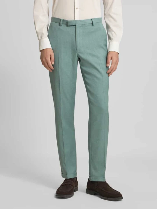 Zdjęcie produktu Spodnie do garnituru o kroju slim fit z dodatkiem lnu MCNEAL Zielony