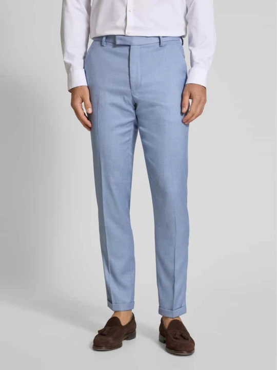 Zdjęcie produktu Spodnie do garnituru o kroju slim fit z dodatkiem lnu MCNEAL Niebieski