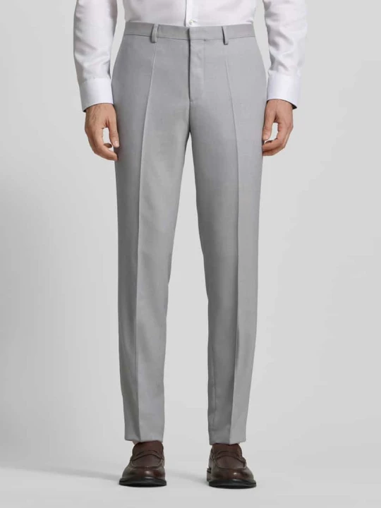 Zdjęcie produktu Spodnie garniturowe o kroju skinny fit z dodatkiem wełny model „HESTEN253X” Hugo Jasnoszary