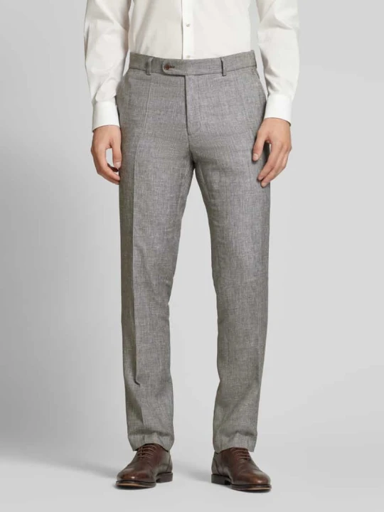Zdjęcie produktu Spodnie do garnituru o kroju slim fit w kant Carl Gross Średniobrązowy