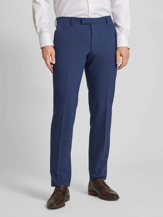 Zdjęcie produktu Spodnie od garnituru męskie JOOP! Collection; Elastyczna mieszanka materiałów z dodatkiem bawełny; Krój slim fit; Model ‘Blayr’; Jednolity kolor; Szlufki; Kanty; Szero