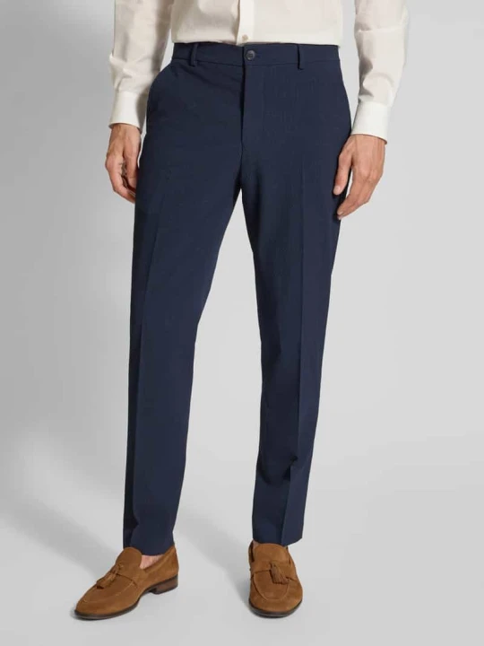 Zdjęcie produktu Spodnie do garnituru o kroju slim fit w kant model ‘JOSE’ Selected Ciemnoniebieski