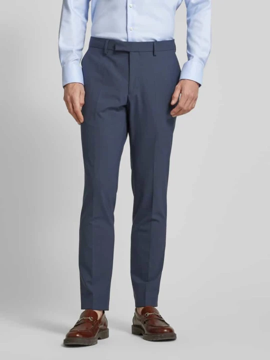 Zdjęcie produktu Spodnie garniturowe o kroju slim fit z kantami model 'Ryan' Pierre Cardin Granatowy