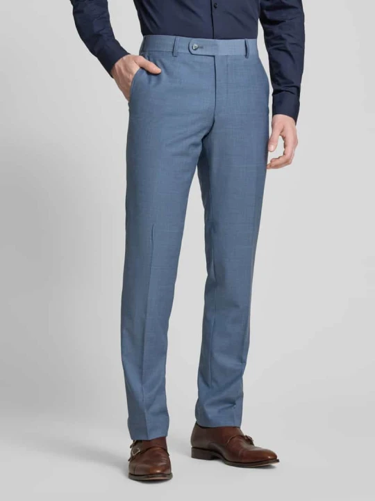 Zdjęcie produktu Spodnie garniturowe o kroju slim fit z kantami Wilvorst Morski