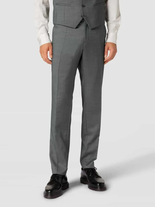 Zdjęcie produktu Spodnie do garnituru o kroju slim fit z dodatkiem streczu CG - Club of Gents Zielony