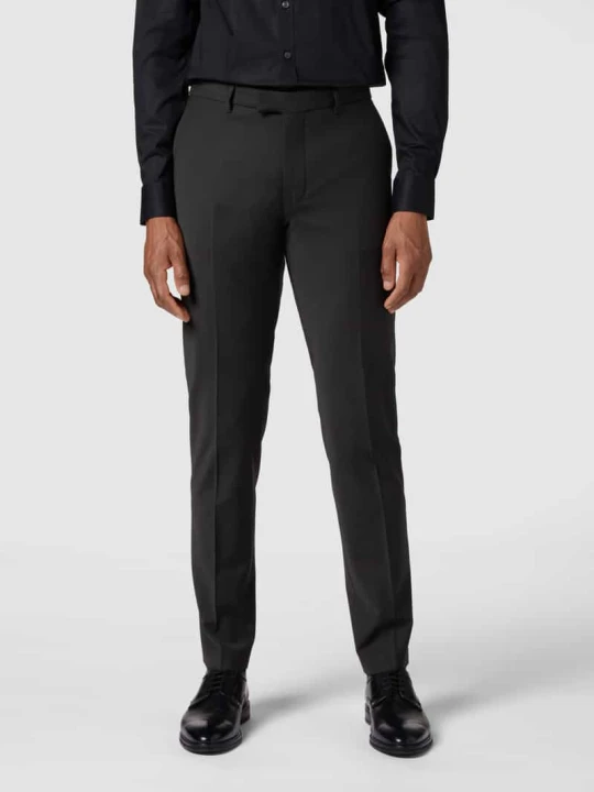 Zdjęcie produktu Spodnie garniturowe o kroju slim fit z dodatkiem wełny model „Piet” – „Drynamic” Drykorn Czarny