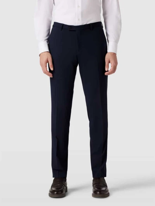 Zdjęcie produktu Spodnie garniturowe o kroju slim fit z dodatkiem wełny model „Cedric” CG - Club of Gents Granatowy