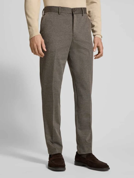 Zdjęcie produktu Spodnie do garnituru o kroju slim fit z dodatkiem wiskozy model ‘AITOR’ Selected Jasnobrązowy