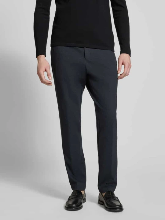 Zdjęcie produktu Spodnie garniturowe o kroju slim fit z dodatkiem wiskozy Model 'P-GENIUS-JCWWGPK261F' Boss Granatowy