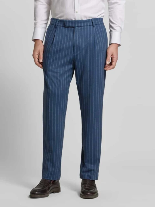 Zdjęcie produktu Spodnie garniturowe w kroju slim fit z domieszką wiskozy model 'Silvio' CINQUE Granatowy
