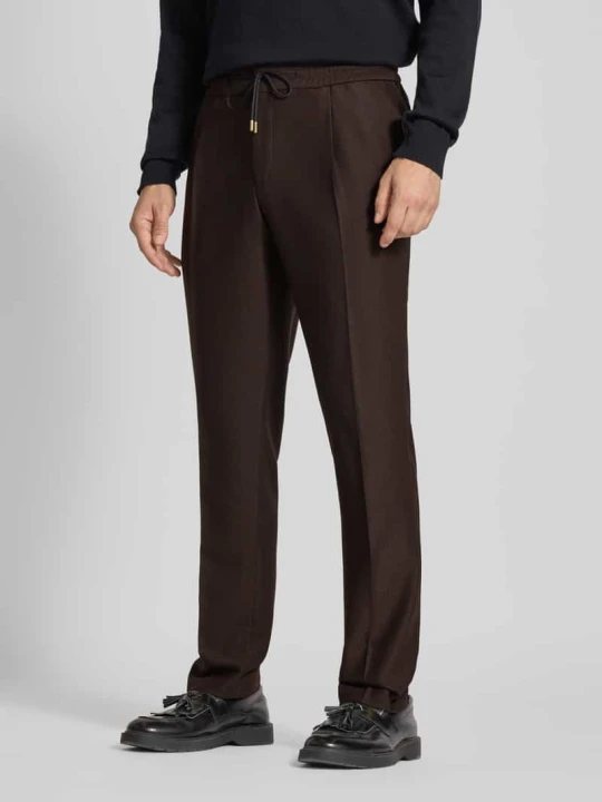Zdjęcie produktu Spodnie do garnituru o kroju slim fit z dodatkiem żywej wełny Hugo Bordowy