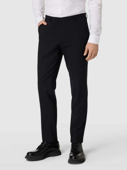 Zdjęcie produktu Spodnie garniturowe o kroju slim fit z dodatkiem wełny model „Cedric” CG - Club of Gents Czarny