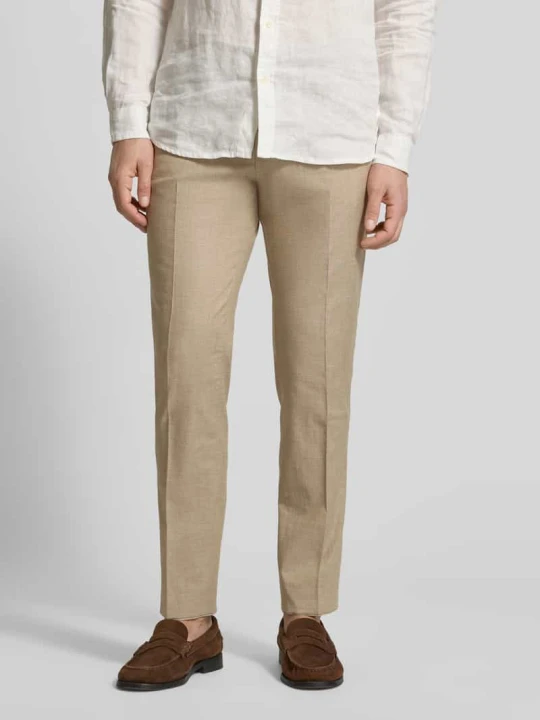 Zdjęcie produktu Spodnie do garnituru o kroju slim fit z efektem melanżowym model ‘Paco’ CG - Club of Gents Beżowy
