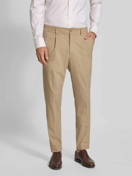 Zdjęcie produktu Spodnie do garnituru o kroju slim fit z elastycznym pasem s.Oliver Camel