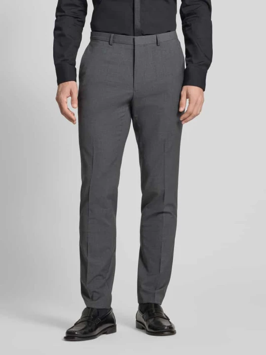 Zdjęcie produktu Spodnie do garnituru o kroju slim fit z mieszanki wełny model ‘HESTEN’ Hugo Antracytowy melanż