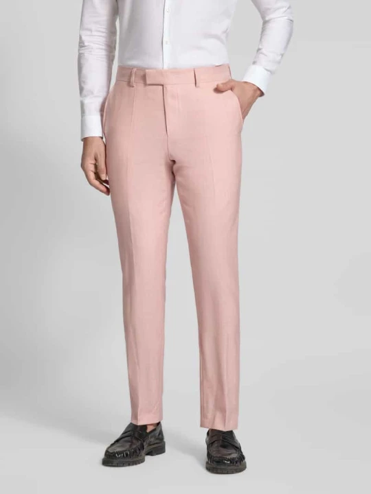 Zdjęcie produktu Spodnie garniturowe o kroju slim fit z Mieszanka żywej wełny, jedwabiu i lnu Model 'H-GENIUS-B1-262' Boss Różowy