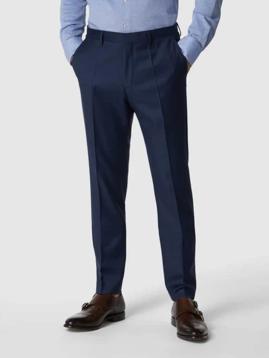 Zdjęcie produktu Spodnie do garnituru o kroju slim fit z wełny merino Roy Robson Granatowy