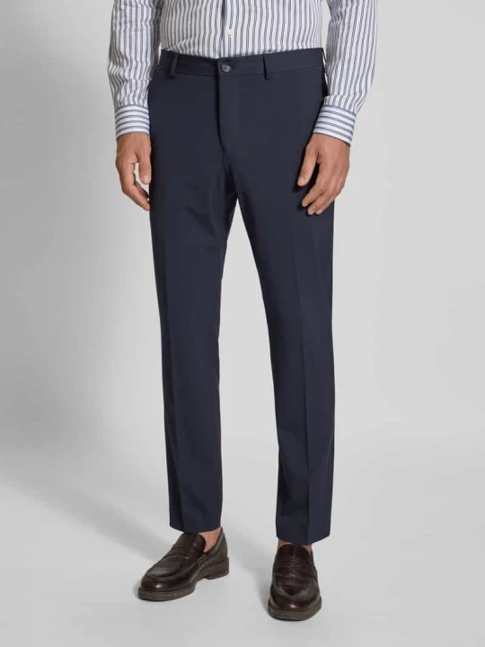 Zdjęcie produktu Spodnie garniturowe o kroju slim fit z dodatkiem wiskozy model 'LIAM' Selected Granatowy