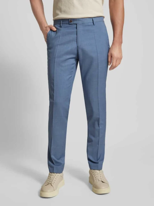 Zdjęcie produktu Spodnie do garnituru o kroju slim fit z żywej wełny YOUR OWN PARTY by CG – CLUB of GENTS Jasnoniebieski