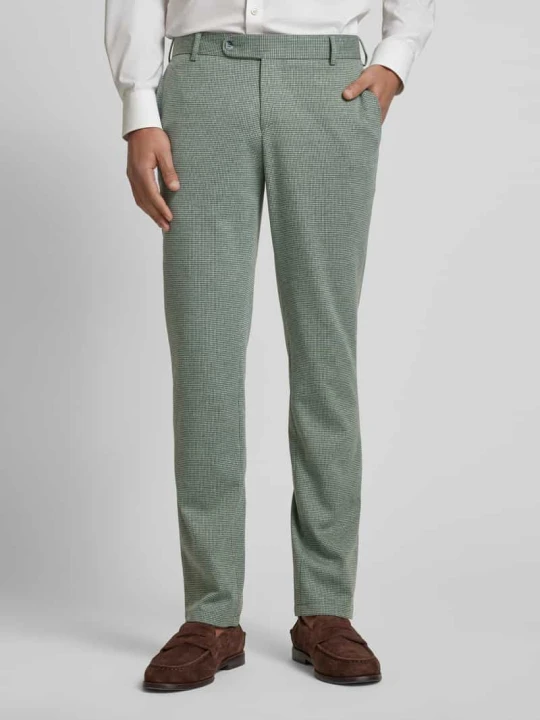 Zdjęcie produktu Spodnie do garnituru o kroju slim fit ze szlufkami na pasek Atelier Torino Zielony